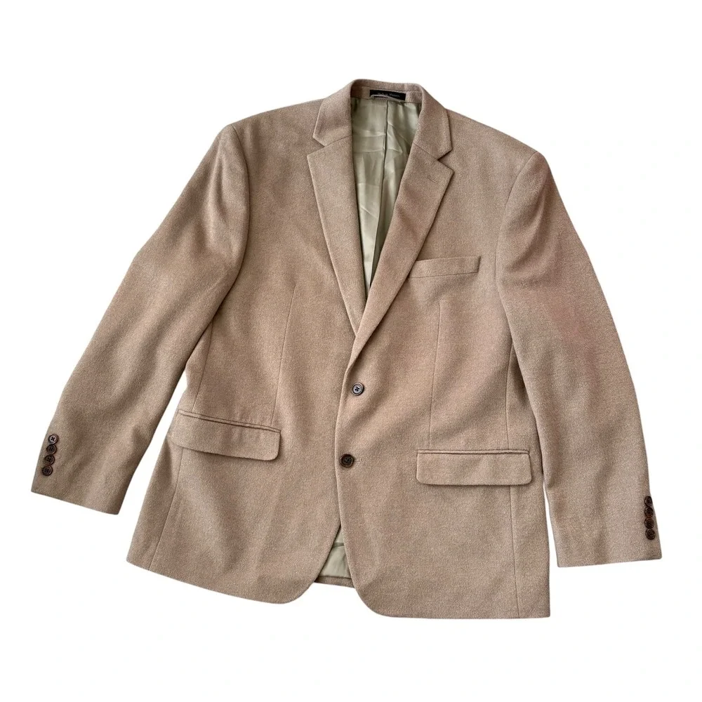 Lauren Ralph Lauren Mens 43R Tan Wool Silk Cashmere Blazer Sport Coat Old Money